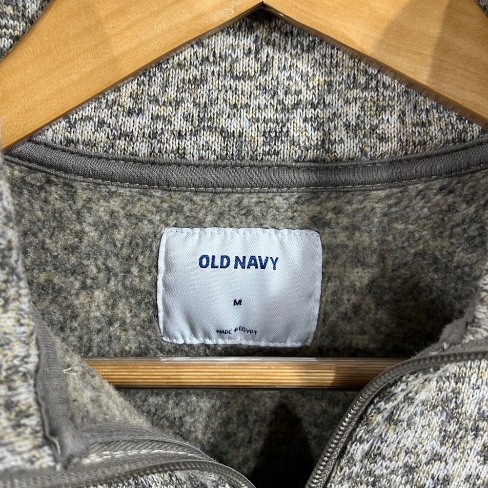 Old Navy Womens Sporty Sweater Fleece Quarter Zip Pullover Medium Granola Layer - Picture 7 of 8